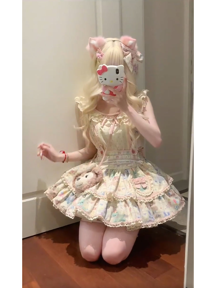 Chic Ball Gown Square Neckline Lace Lolita Dress Birthday Dresses Birthday Outfits