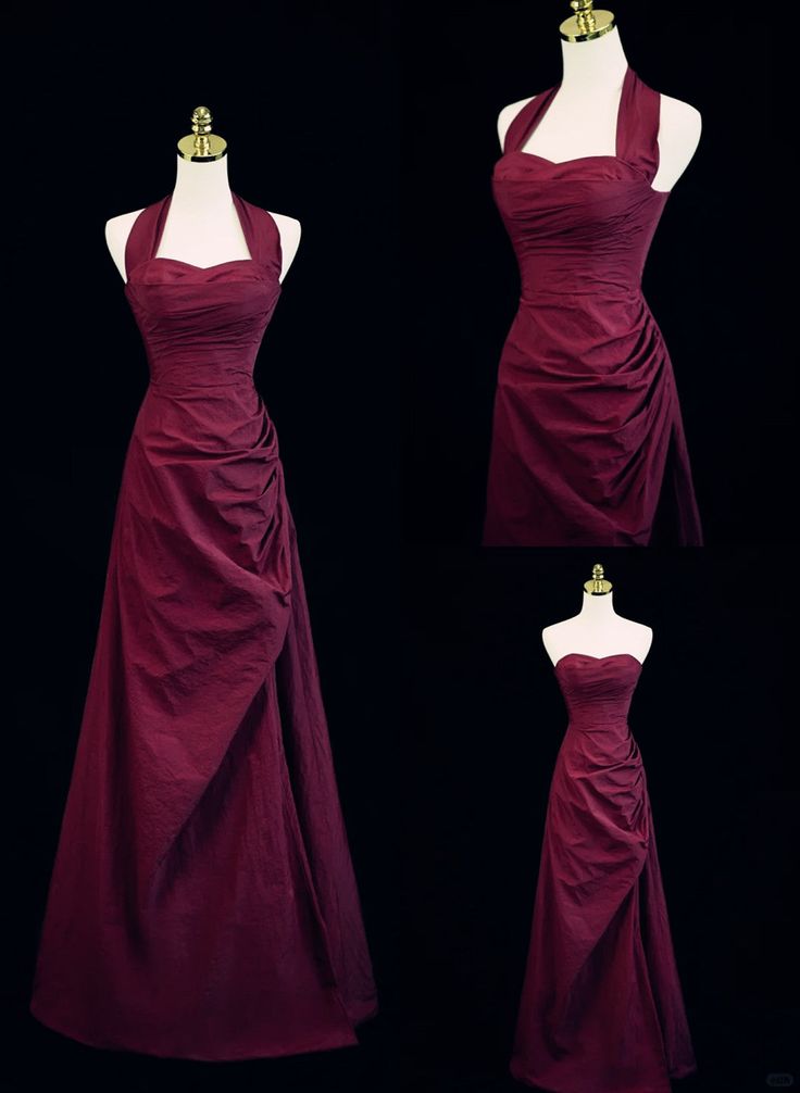 Vintage Ball Gown Halter Long Prom Dresses Evening Gowns Party Dress