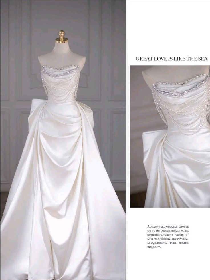 Elegant White Wedding Dresses With Train Mermaid Bridal Gowns