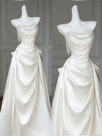 Elegant White Wedding Dresses With Train Mermaid Bridal Gowns