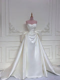 Elegant White Wedding Dresses With Train Mermaid Bridal Gowns