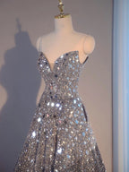 Sexy Ball Gown Sweetheart Sequin Long Evening Gowns Prom Dresses