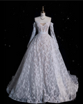 Timeless Ball Gown Off The Shoulder White Lace Long Wedding Dresses Bridal Dress