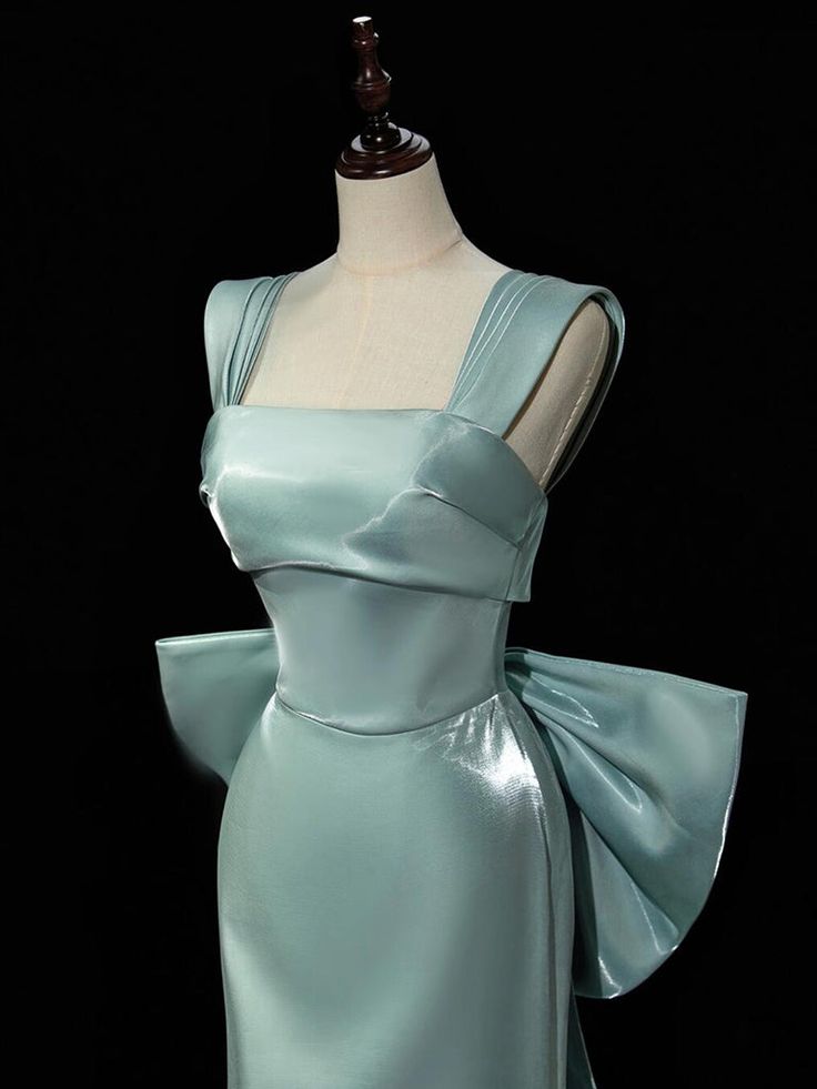 Simple Satin Long Prom Dress Long Formal Dress With Bow Evening Gowns