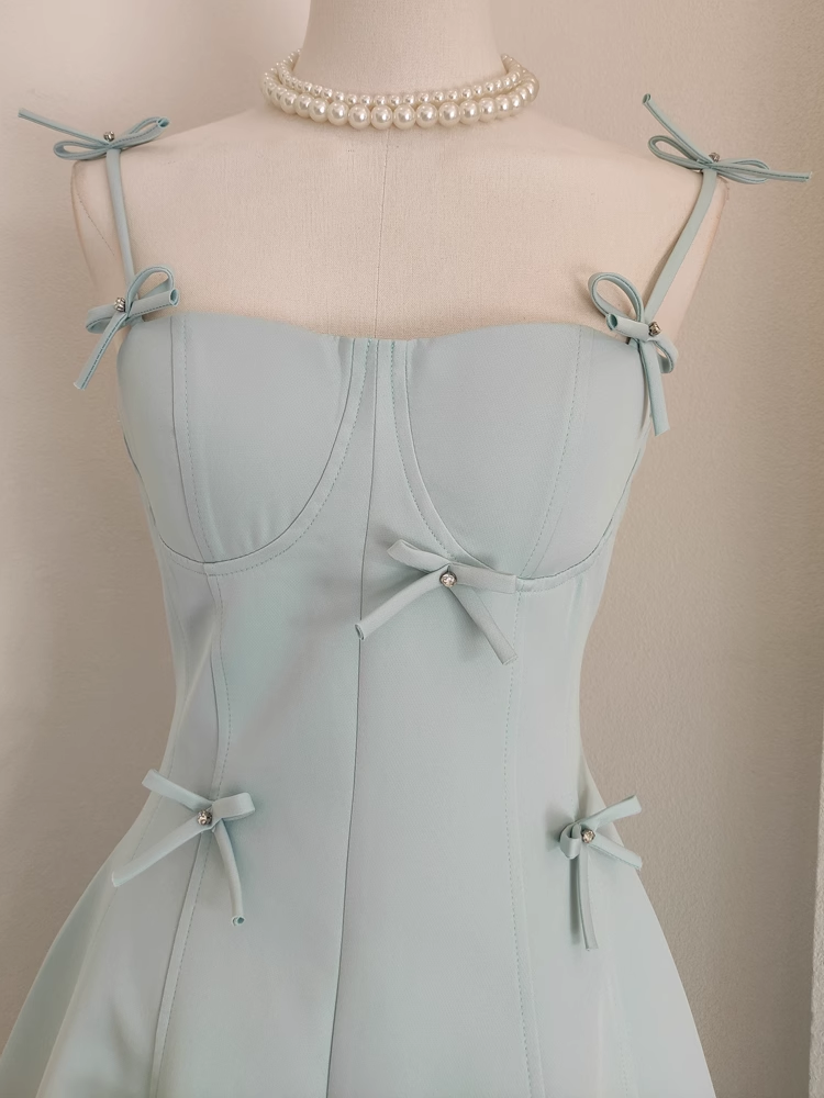 Simple Ball Gown Straps Satin Blue Short Birthday Outfits 16th Birthday Dresses