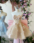 Sexy Ball Gown Sweetheart Pink Floral Lace Prom Dresses Party Dress
