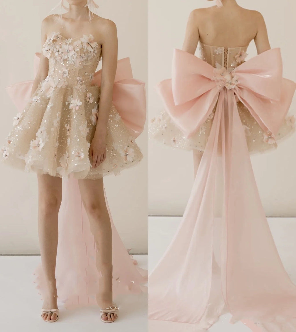 Sexy Ball Gown Sweetheart Pink Floral Lace Prom Dresses Party Dress
