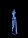 Vintage Mermaid Halter Neck Blue Satin Backless Prom Gown Fairy Prom Dresses