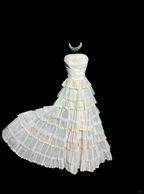 Vintage Ball Gown Strapless White Lace Prom Gown Fairy Prom Dresses