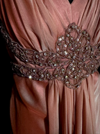 Vintage Mermaid V Neckline Pink Backless Long Prom Gown Fairy Prom Dresses