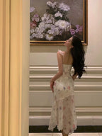 Classy A Line Straps Pink Floral Chiffon Prom Dresses Birthday Outfits Evening Gown
