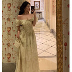 Sexy A Line Off The Shoulder Short Sleeves Floral Prom Dresses Birthday Outfits Evening Gown