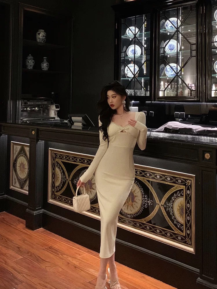 Sexy Sheath Strapless White Long Sleeves Prom Dresses Birthday Outfits Evening Gown