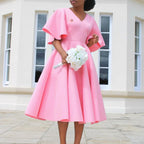 V Neck Evening Dress Fashion Gown Lilac Bridesmaids dresses