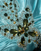 Sexy Halter Sleeveless Green Sleeveless Satin Beaded Mermaid Prom Dress Long Party Dress SP756