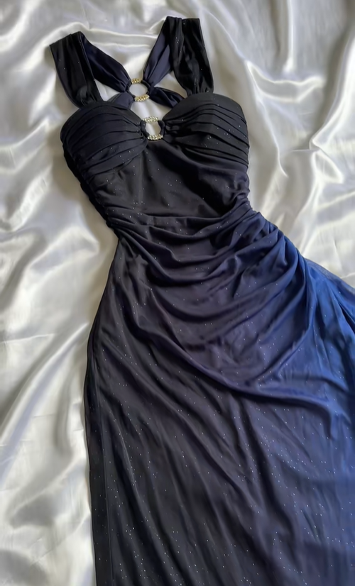 Sexy Ombre Navy Blue Long Prom Dress Party Evening Gown  cc1390