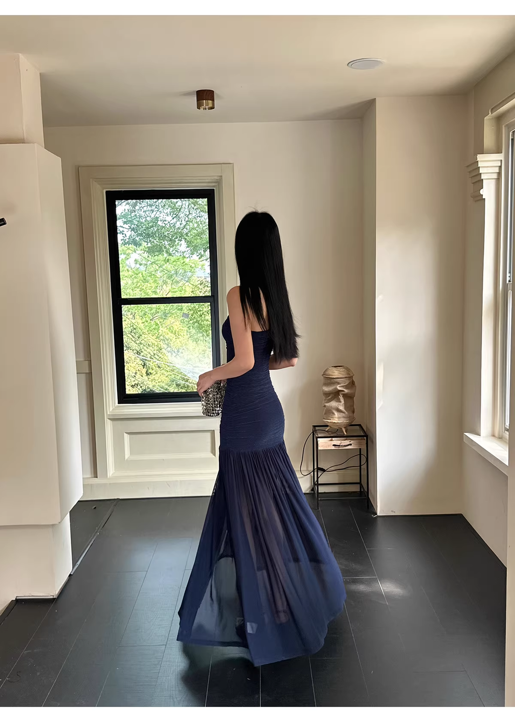 Sexy Halter V Neck White A Line Long Party Dress Formal Evening Gown