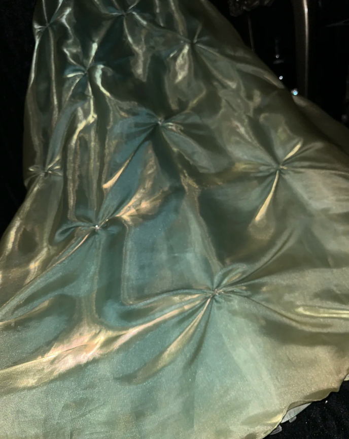 Unique Mint Green Spaghetti Straps Tulle Satin Pleated Mermaid Long Party Dress Birthday Prom Gown SP1415