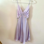 Light Purple V Neck Homecoming Dress,Sexy Party Dress Y2971