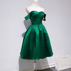 Off Shoulder Hunter Green Short Party Dresses Semi Formal Occasion Evening Gowns Homecoming Dress c2641
