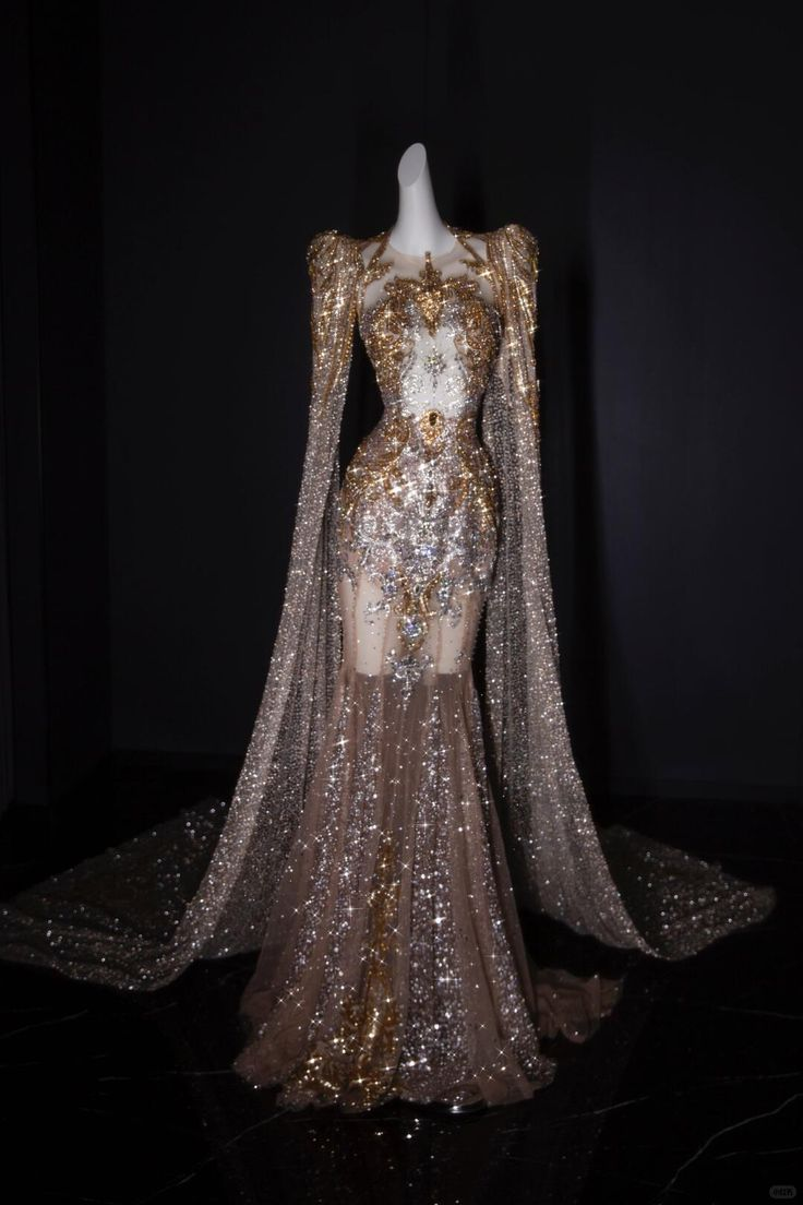Glitter Tulle Sequin Beaded Mermaid Long Evening Dress Prom Gown