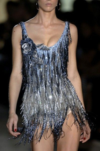 Sparkly Ombre Blue Sequin Beaded Tassel Sheath Cocktail Dress Short Birthday Outfits Homecoming Dress SP157