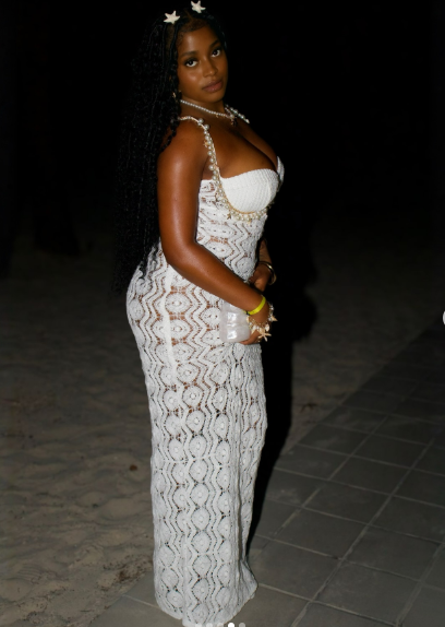 Charming Spaghetti Strap White Lace Beaded Long Party Gown Formal Evening Dress