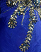 Pretty Royal Blue Chiffon Beaded Mermaid Long Evening Dress Birthday Prom Gown SP1439