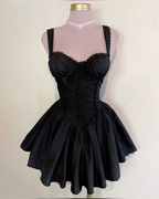 Fashion Black Sweetheart Neck A Line Graduation Homecoming Dress Cocktail Dress Y9637