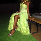 Chic Halter Lemon Green Beaded Tulle Ruffles Layered Slit Long Party Dress Mermaid Evening Gown