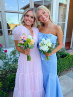 Pink A-line Tulle Prom Dress/Blue Mermaid Long Prom Dress  Y2015