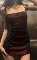 Vintage Spaghetti Straps Burgundy Sheath Cocktail Dress Short Homecoming Dress Y9808