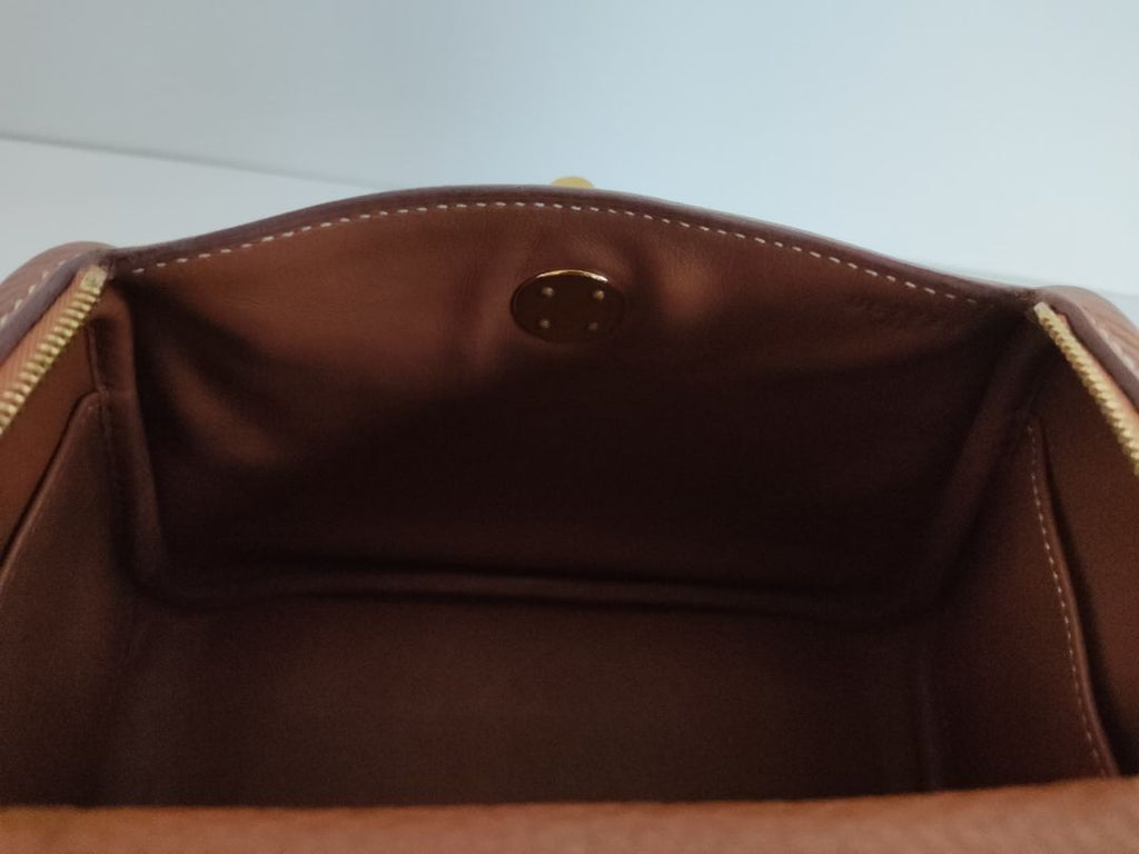 Hermès Gold Leather Lindy Mini Shoulder Bag