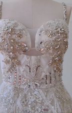 Gorgeous White Spaghetti Straps Tulle Beaded Homecoming Dress Mini Birthday Outfits Y8985
