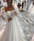 Bridal Gown Wedding Dresses with Appliques , Shiny Prom Dress  C499