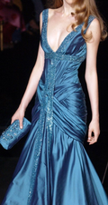 Sexy Blue Sequins Satin Ruched Evening Dress,Long Mermaid Prom Dress Y8315