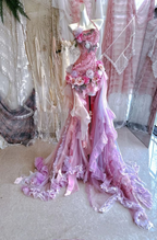 Fairy Halter Tulle Appliques Beaded Pink Mermaid Evening Dress Formal Long Party Dress Prom Gown