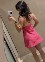 Sexy Spaghetti Straps Pink Short Cocktail Dress Formal Homecoming Dress Birthday Dress Y9723