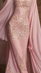 Charming Pink Chiffon Sequin Beaded Mermaid Prom Dress Long Party Dress SP970