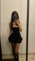 Simple Black Spaghetti Straps A Line Homecoming Dress Mini Birthday Outfits Y8910