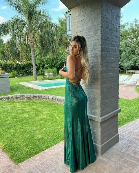 Classy Green Prom Dress Lace-up Back,Green Formal Gown cc1135