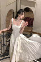 A Line Square Neck Prom Dresses Elegant Evening Gown