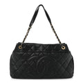 Caviar Quilted Timeless CC Soft Tote Black