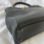 Fendi Black Leather Medium Peekaboo Top Handle Bag