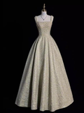 Gengrous Straps Ball Gown Sequin Beaded Long Evening Dress Prom Dress cc1441