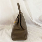 Hermès Kelly 35 Etain Togo Leather Handbag