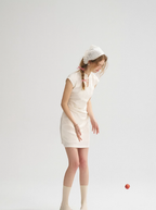 New Chinese style white dress short cheongsam skirt R2799