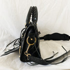 Balenciaga Giant 12 City Mini Croc-embossed Black Bag
