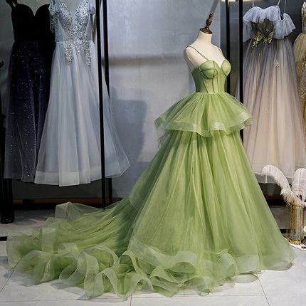 Ball Gowns, Green Prom Dress Vintage Prom Dresses