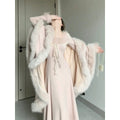 Lace-trimmed knit dress for women  G105